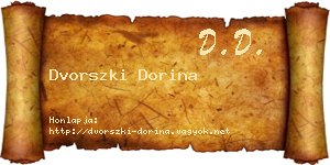 Dvorszki Dorina névjegykártya